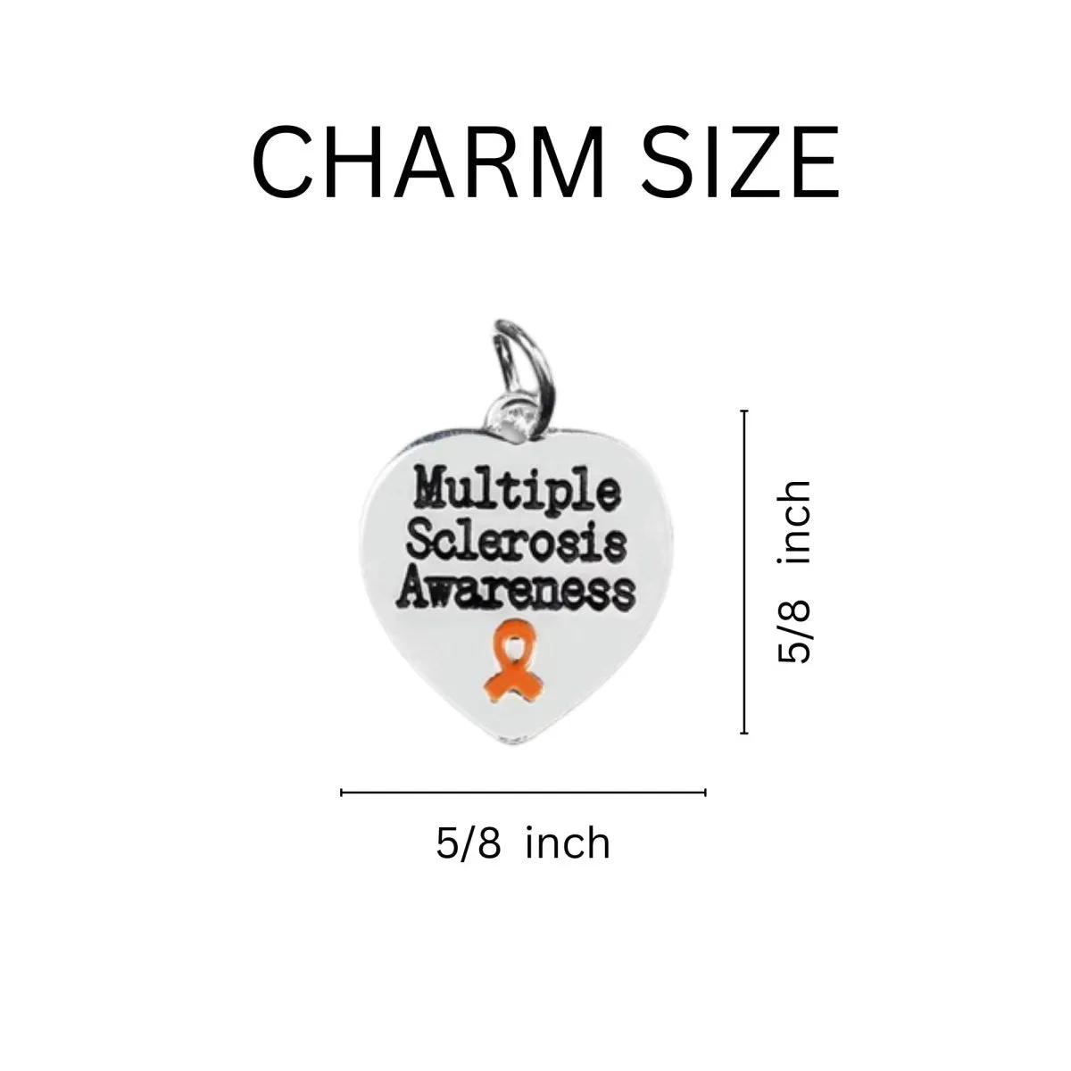 12 Multiple Sclerosis Heart Retractable Charm Bracelets