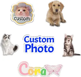 2 Pack Custom Acrylic Shoe Charms with Photo and Text Personalized Shoe Charms Decoration Party Gifts for Boys Girls Kids Women