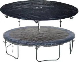 8 FT Trampoline Cover 8-16 Ft Trampoline Winter Cover, Easy to Install Trampoline Protective Cover, Waterproof Trampoline Covers, Anti-UV, Snow, Dust-Proof Trampoline Weather Cover Black