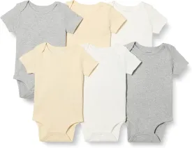 Amazon Essentials Unisex Babies' Short-Sleeve Bodysuits, Multipacks