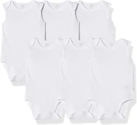 Amazon Essentials Unisex Babies' Sleeveless Bodysuits, Pack of 6