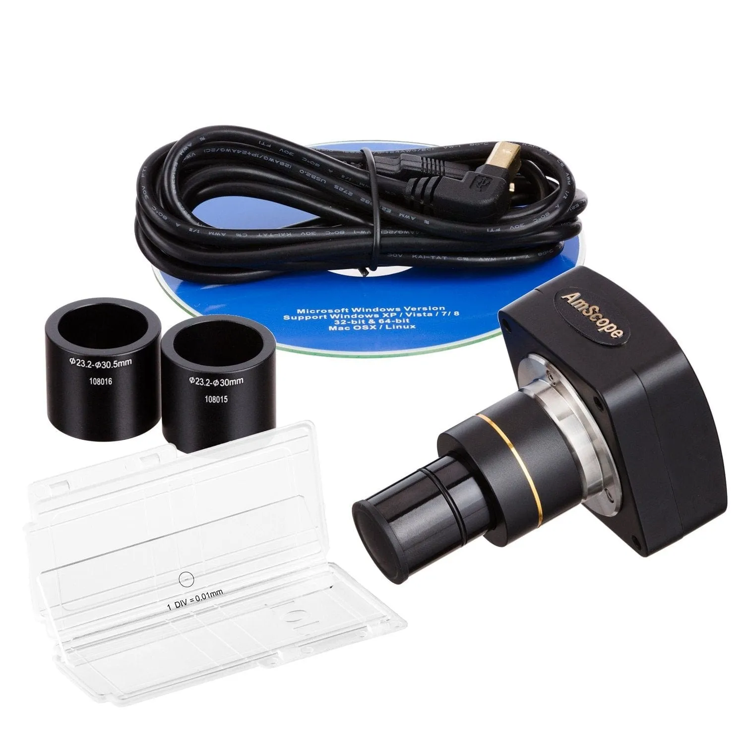 AmScope B120 Series Student & Professional LED Binocular Compound Microscope w/Siedentopf Head, 3D Mechanical Stage & Optional Digital Camera