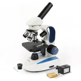 AmScope M158 Series Cordless LED Metal Frame Compound Microscope 40X-1000X Magnification with Course and Fine Focus