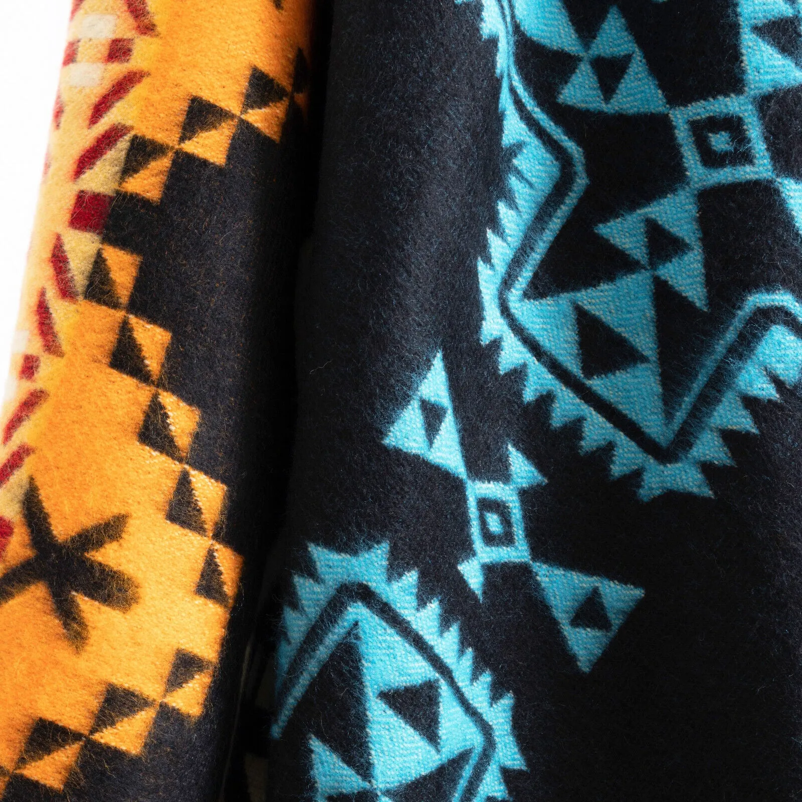 Angashco - Baby Alpaca Blanket - Extra Large Reversible - Aztec Cross Southwest Pattern - Black/Sky Blue/Yellow