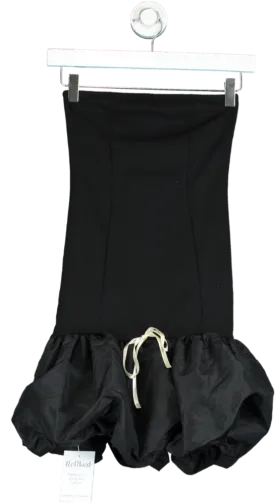 ASOS Design Black Strapless Peplum Hem Mini Dress UK XS