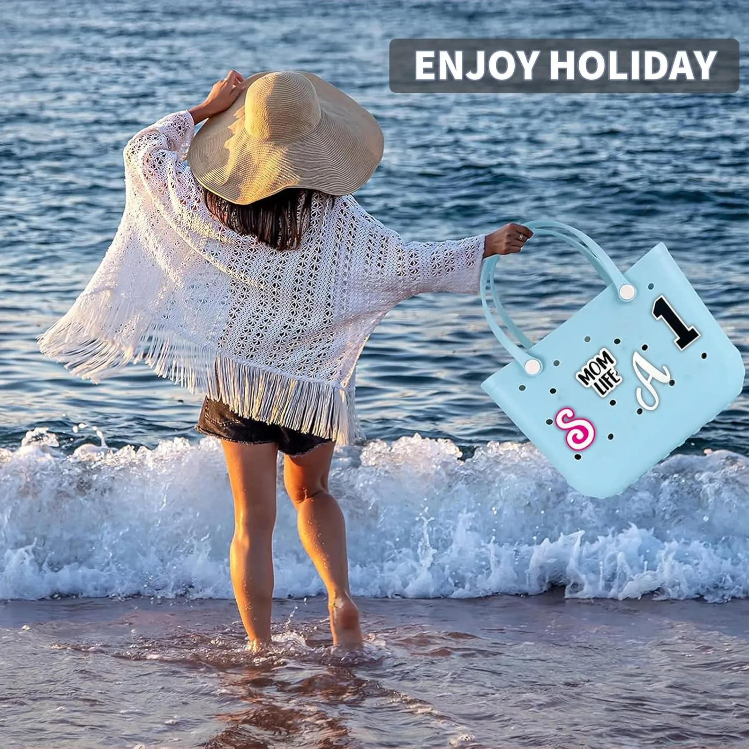 Bag Charms for Bogg Bag Accessories,Decoration Charm for Bog Bag Original Models Rubber Beach Tote (MOMLIFE)