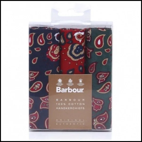 Barbour Handkerchiefs - Paisley Hankies - Gift Set of Three - MAC0009MI11