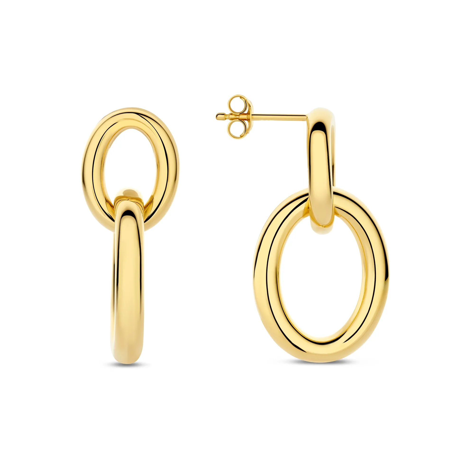 Bibbiena Poppi Adriane 925 sterling silver gold plated drop earrings with 14 karat gold plating