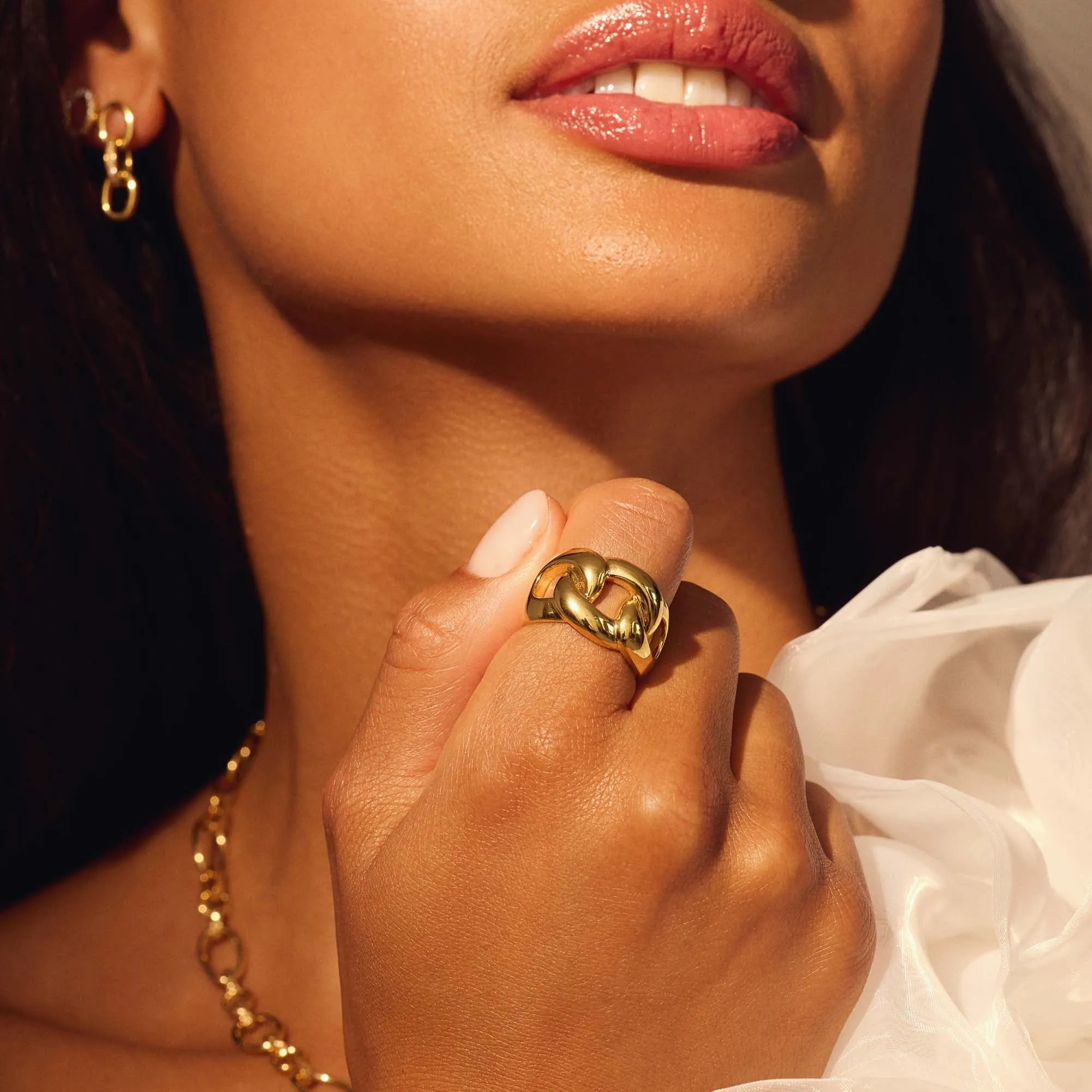 Adriane Bibbiena Poppi Ring - 925 Sterling Silver with Gold Plating