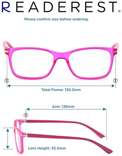 Blue-Light-Blocking-Reading-Glasses-Pink-3-50-Magnification-Computer-Glasses
