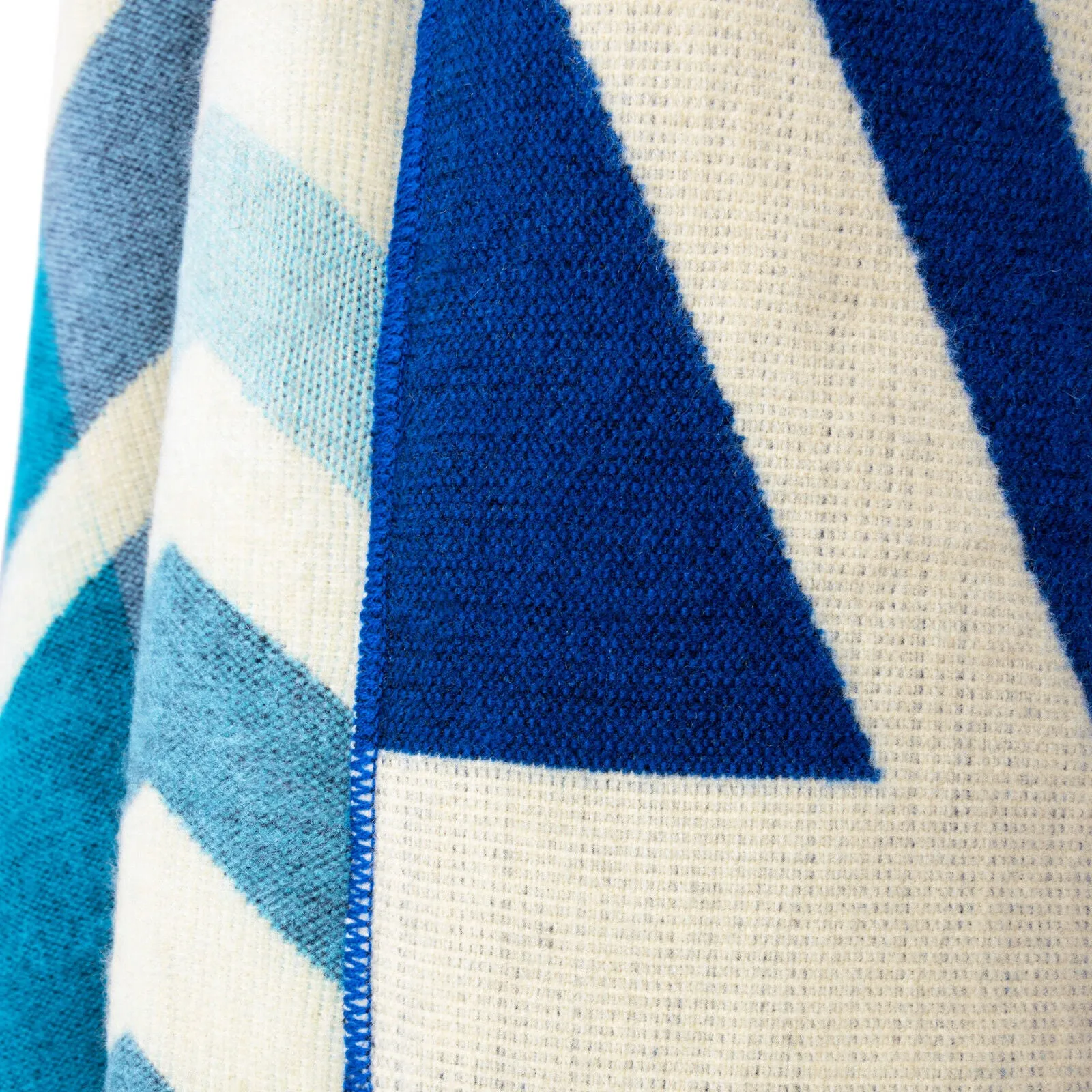Bobonaza - Baby Alpaca Blanket - Thick Extra Large Reversible - Aztec Southwest Pattern Blue
