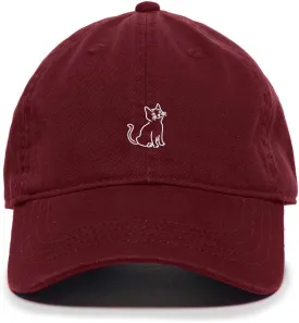 Cat Baseball Cap Embroidered Cotton Adjustable Dad Hat