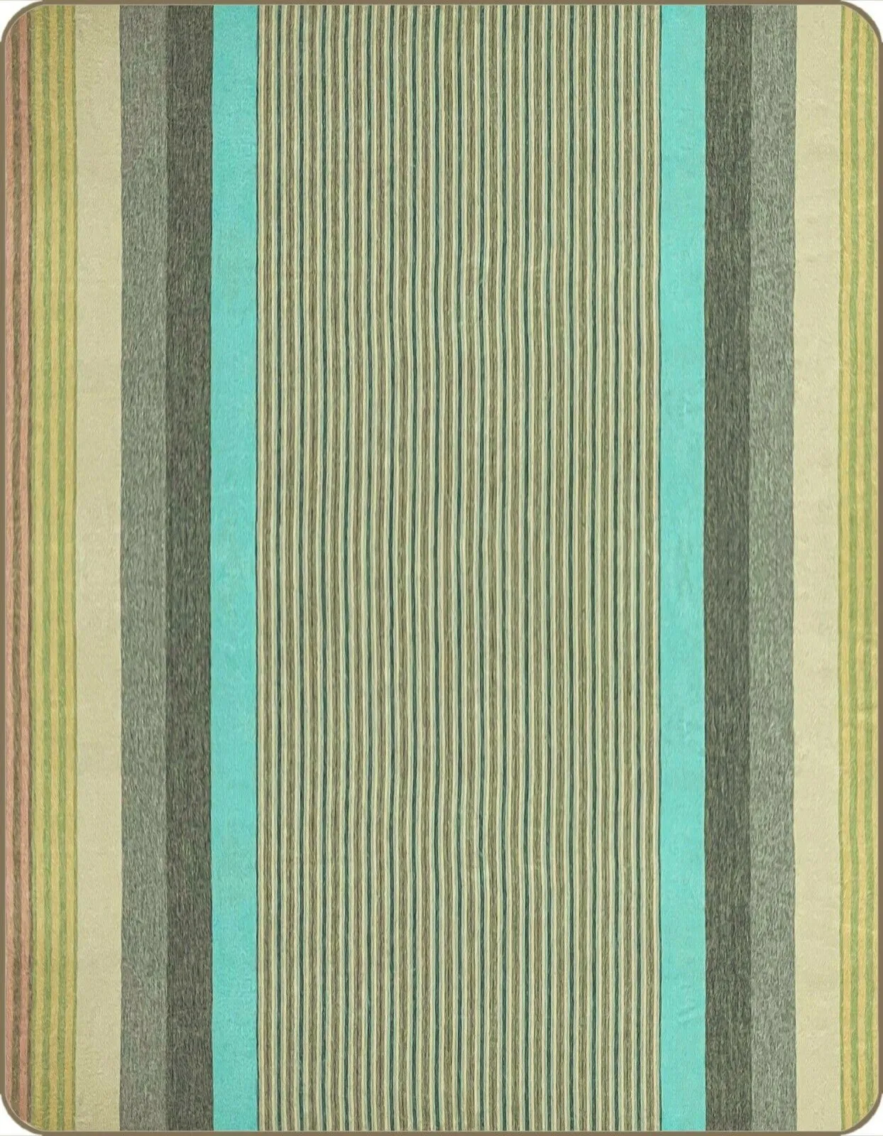 Cojitambo - Baby Alpaca Wool Throw Blanket / Sofa Cover - Queen 95" x 67" - multi colored stripes pattern