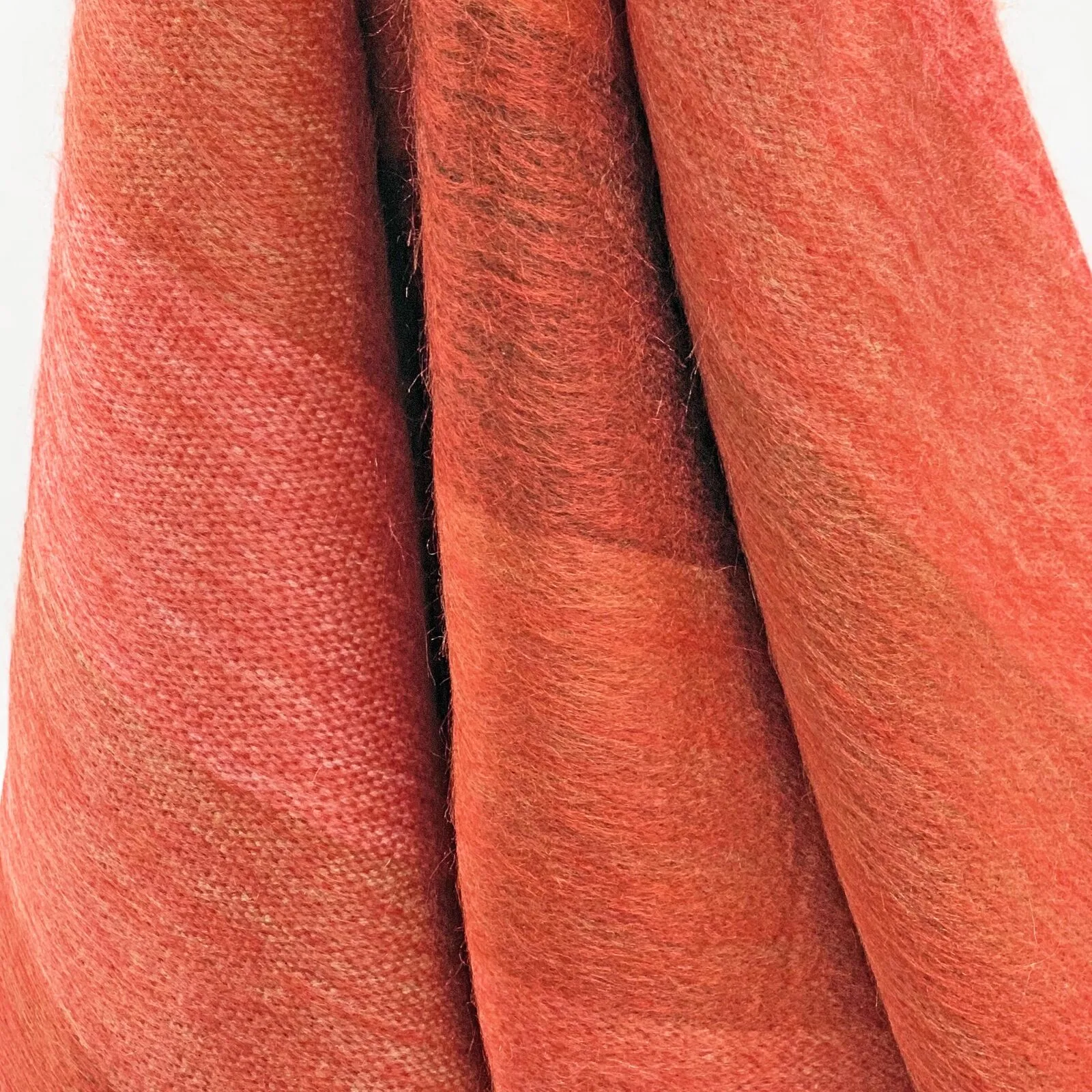 Cusubamba - Baby Alpaca Wool Throw Blanket / Sofa Cover - Queen 90" x 65" - thick stripes pattern red