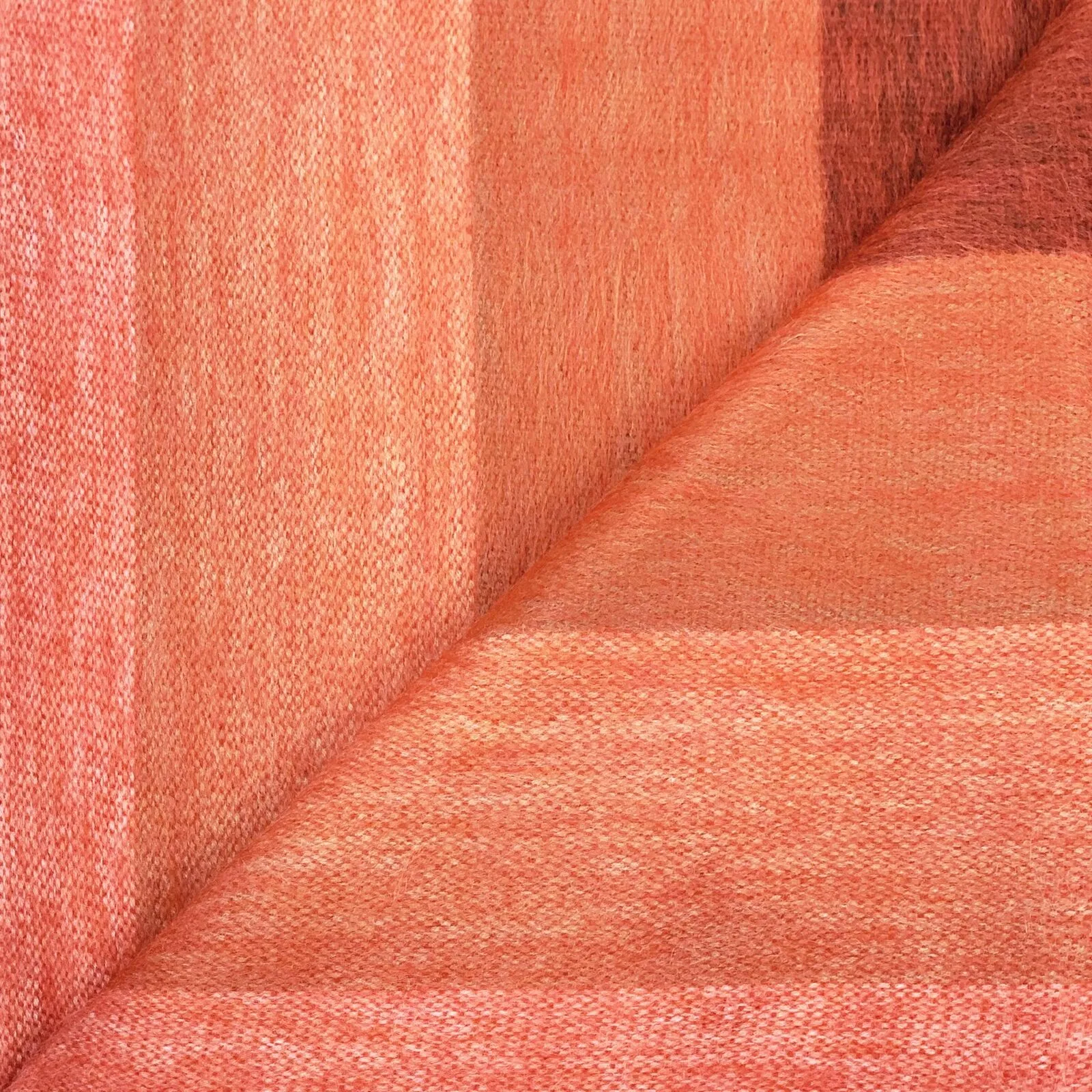 Cusubamba - Baby Alpaca Wool Throw Blanket / Sofa Cover - Queen 90" x 65" - thick stripes pattern red