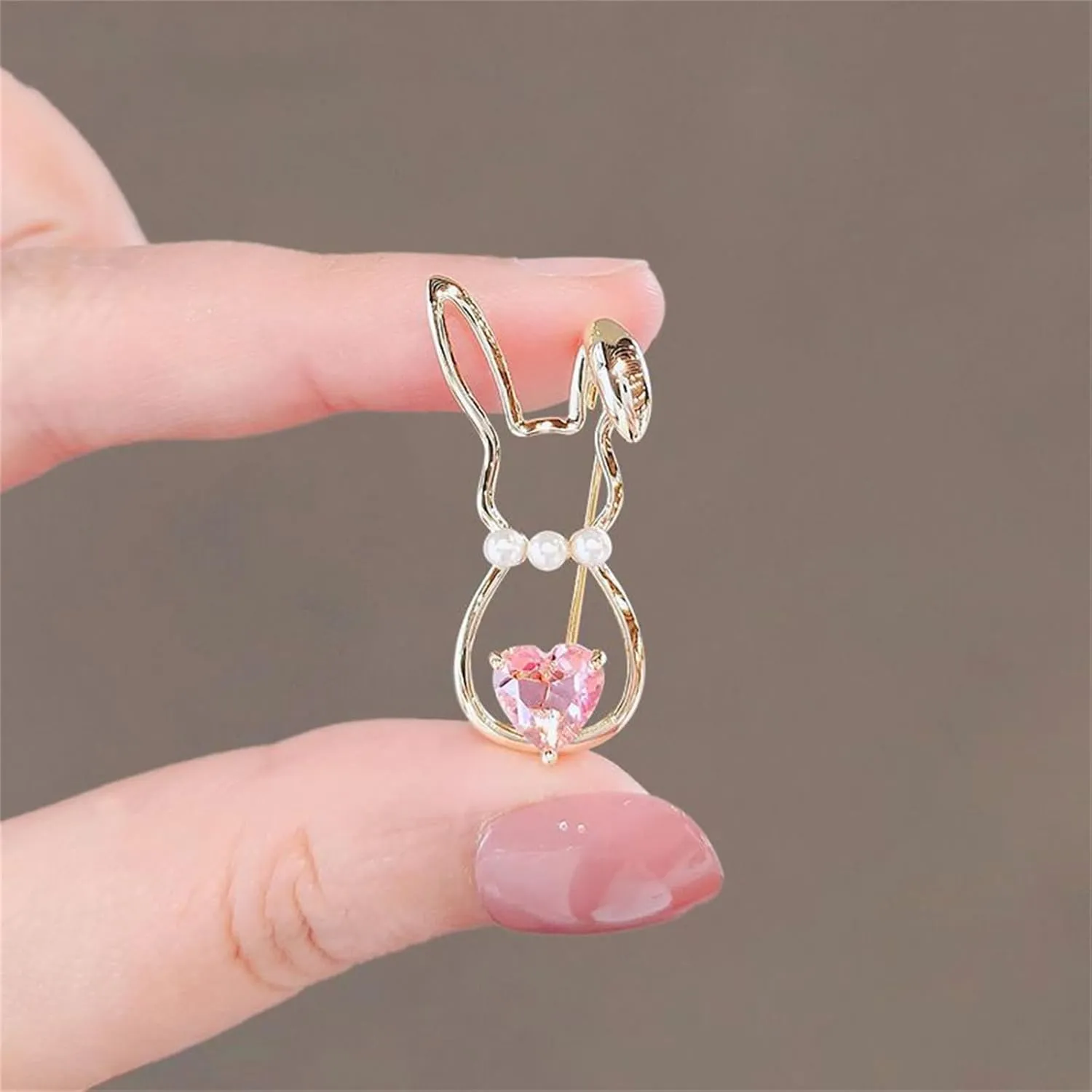 Cute Rabbit Brooch Pin for Women Fashion Crystal Bunny Lapel Pin Easter Holiday Party Accessories