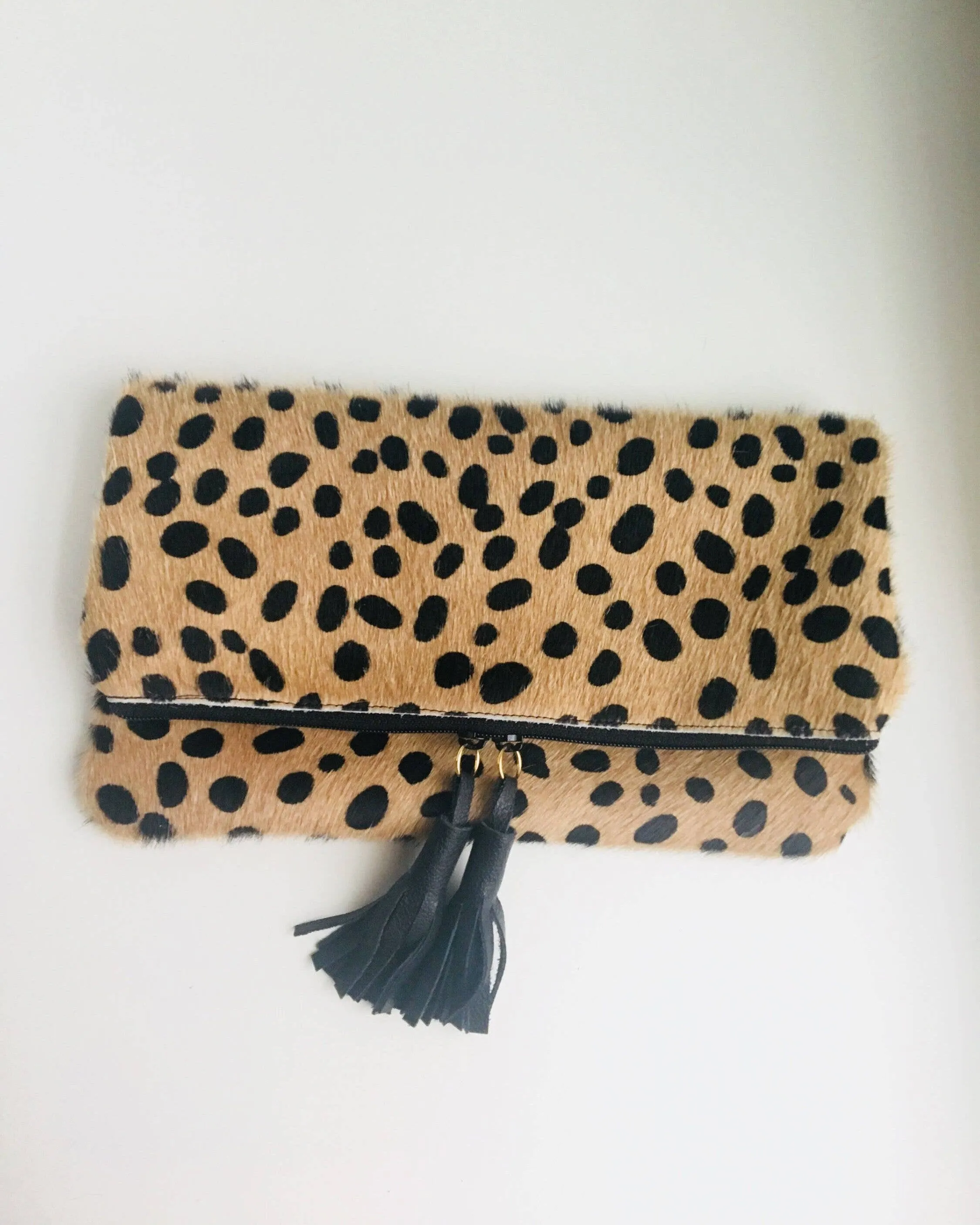 Everley Dawn Cheetah Fold Over Clutch