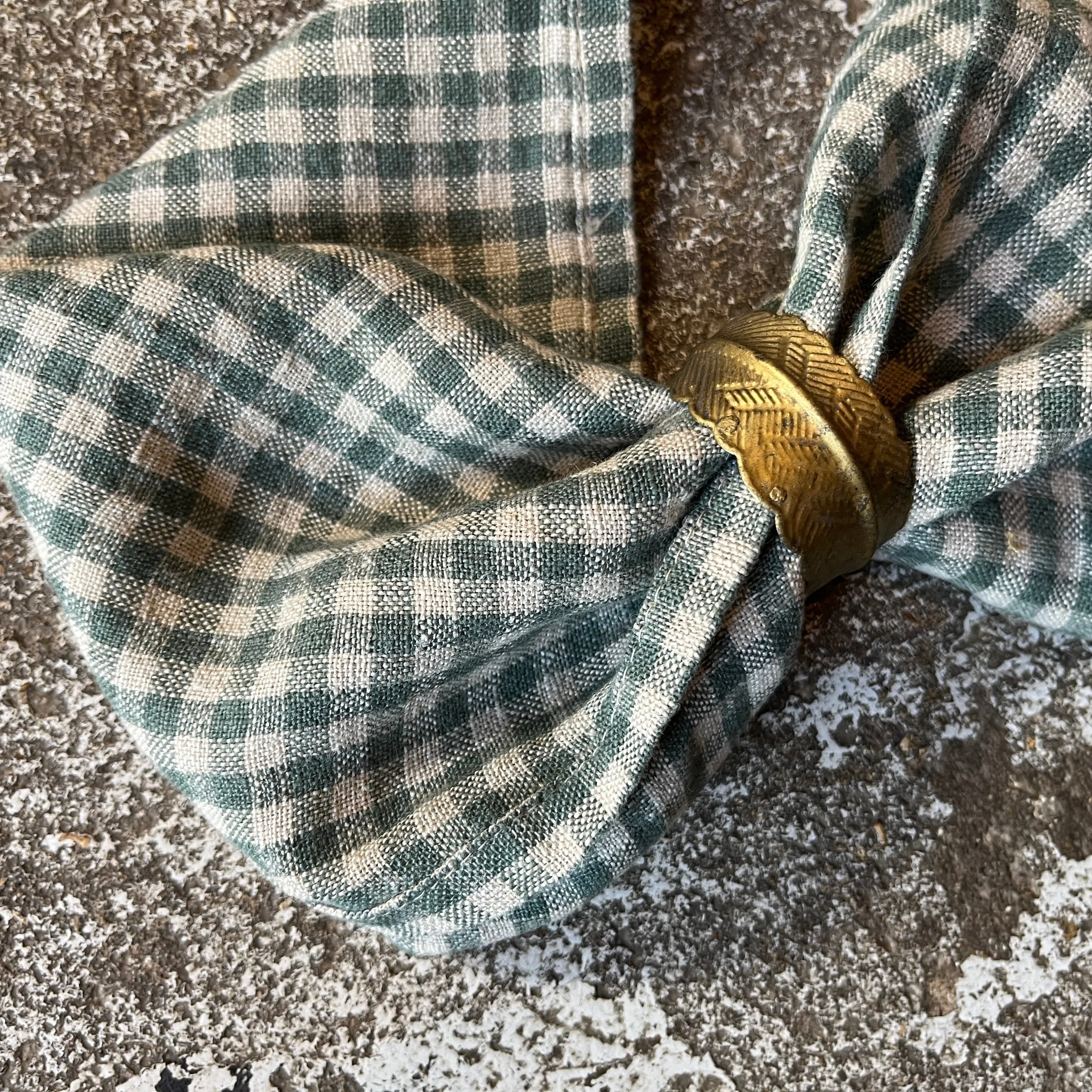 Four Stone Washed Linen Napkins - Pigeon Check