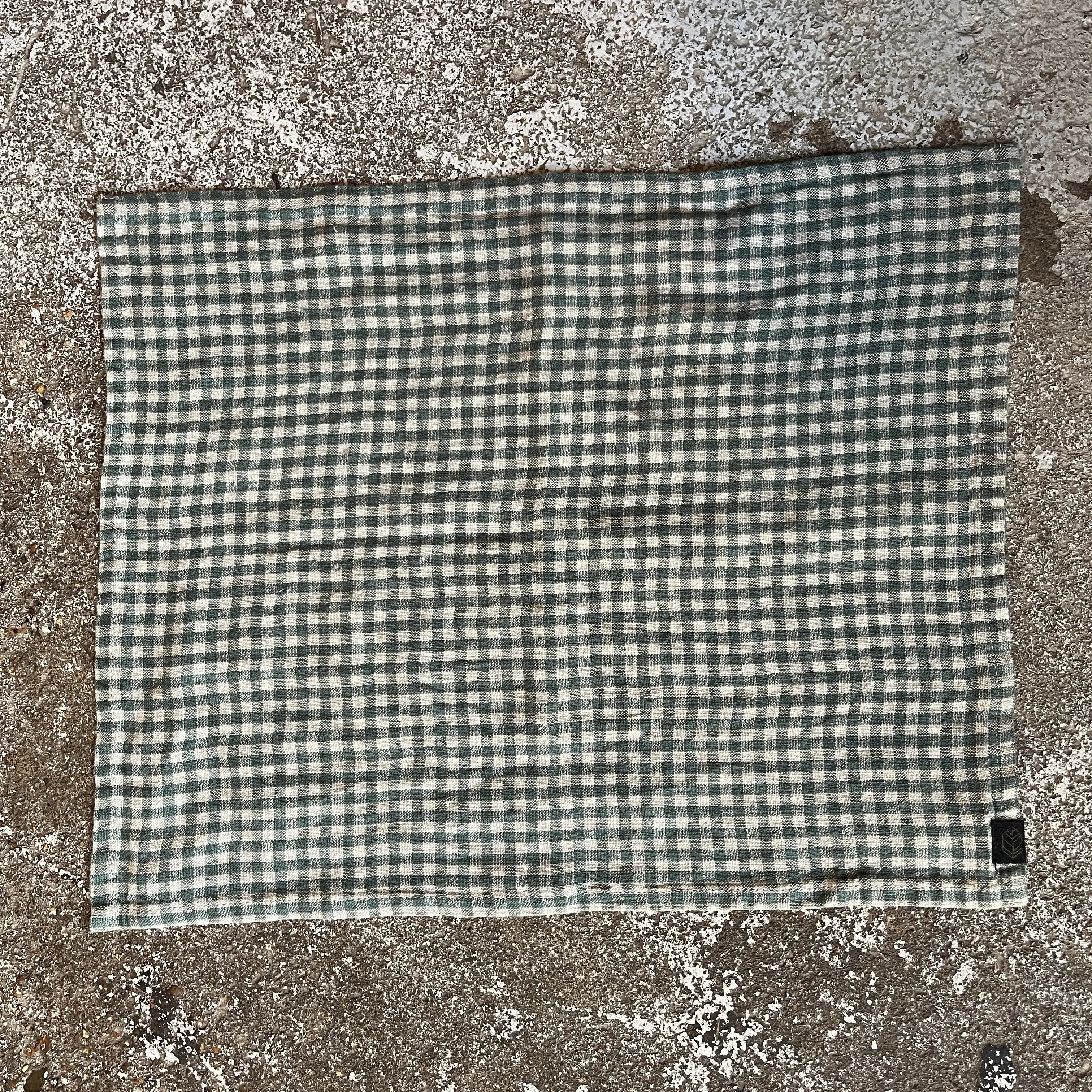 Four Stone Washed Linen Napkins - Pigeon Check