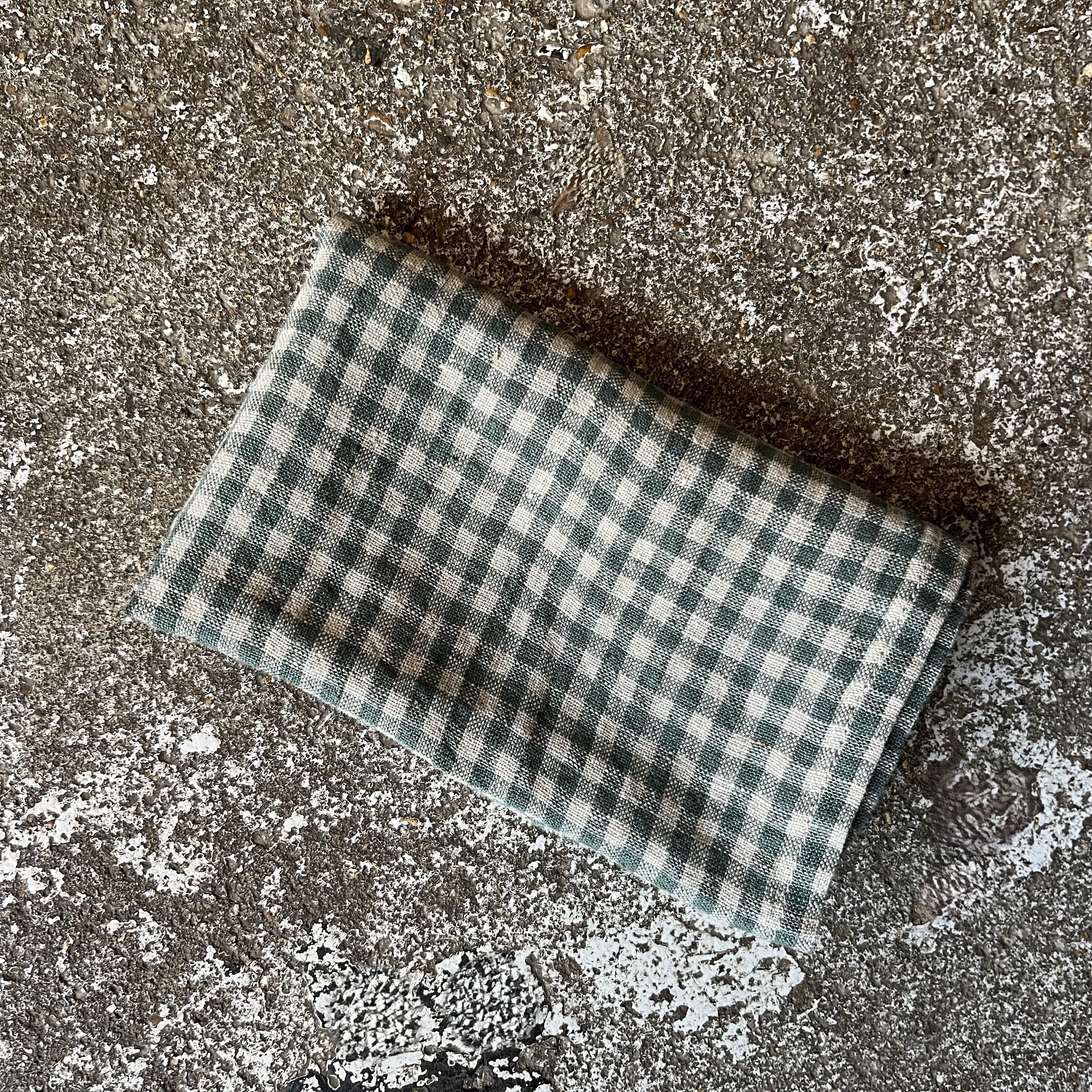 Four Stone Washed Linen Napkins - Pigeon Check