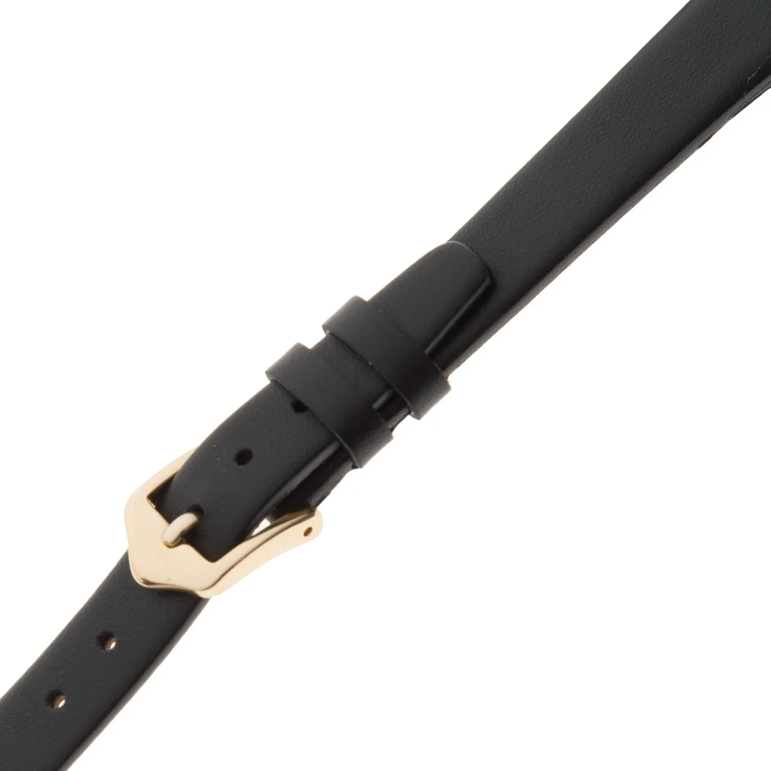 Gilden Ladies 6-14mm Classic Calfskin Flat Black Leather Watch Band F60