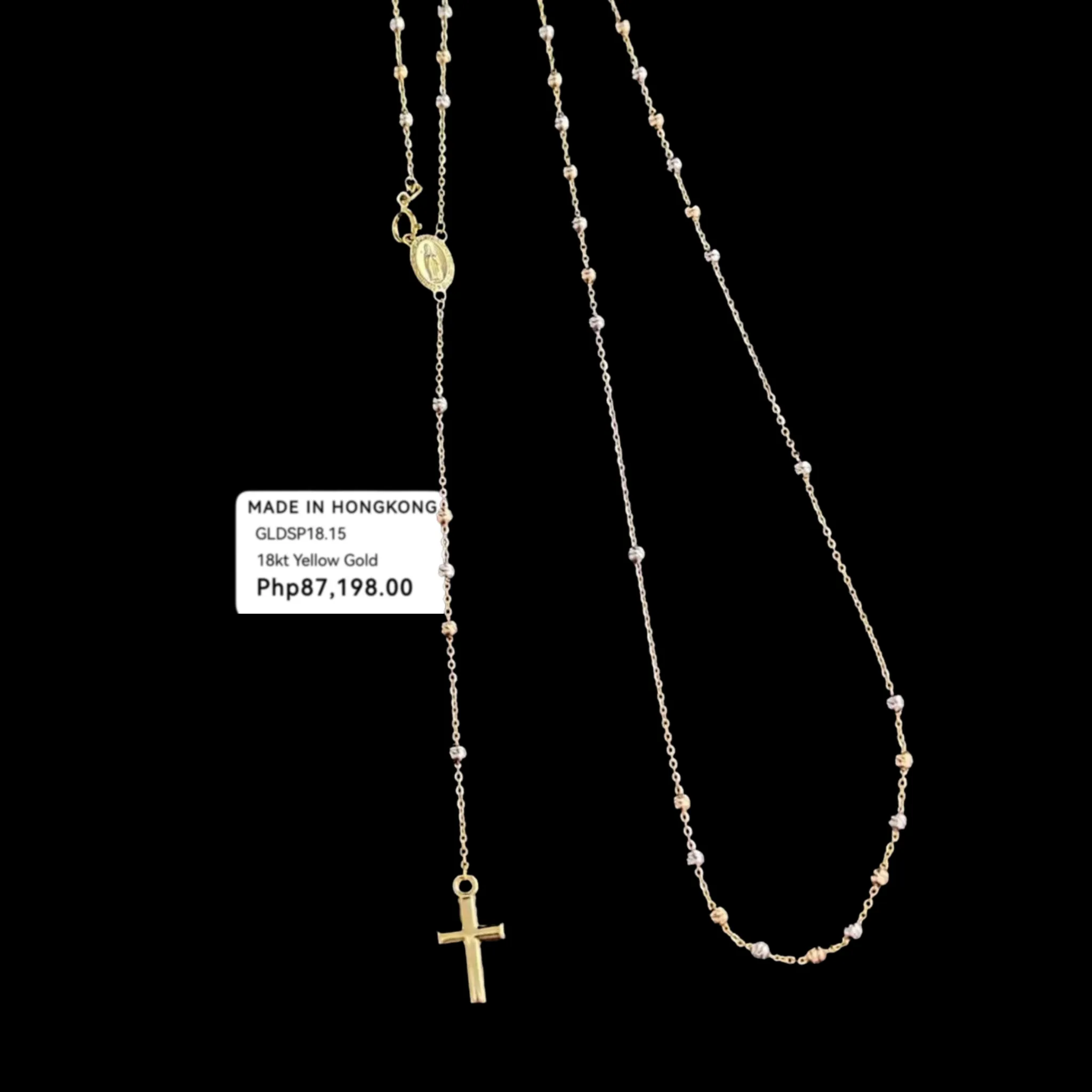 #GOLD2024 | 18K Golden Multi-Tone Rosary Necklace 24”