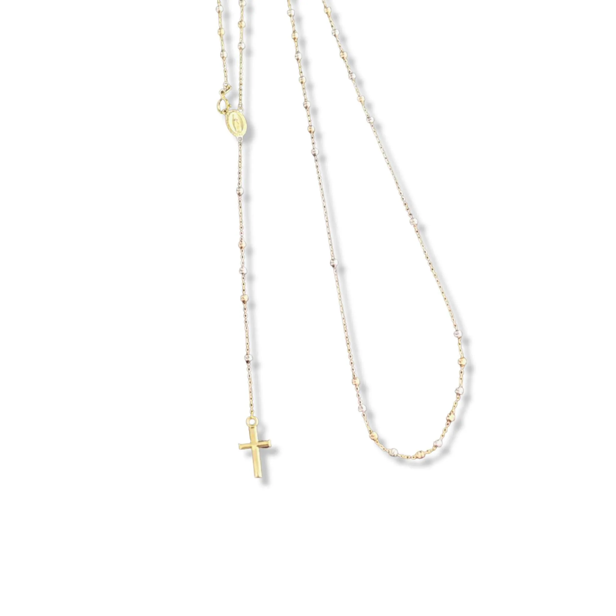 #GOLD2024 | 18K Golden Multi-Tone Rosary Necklace 24”