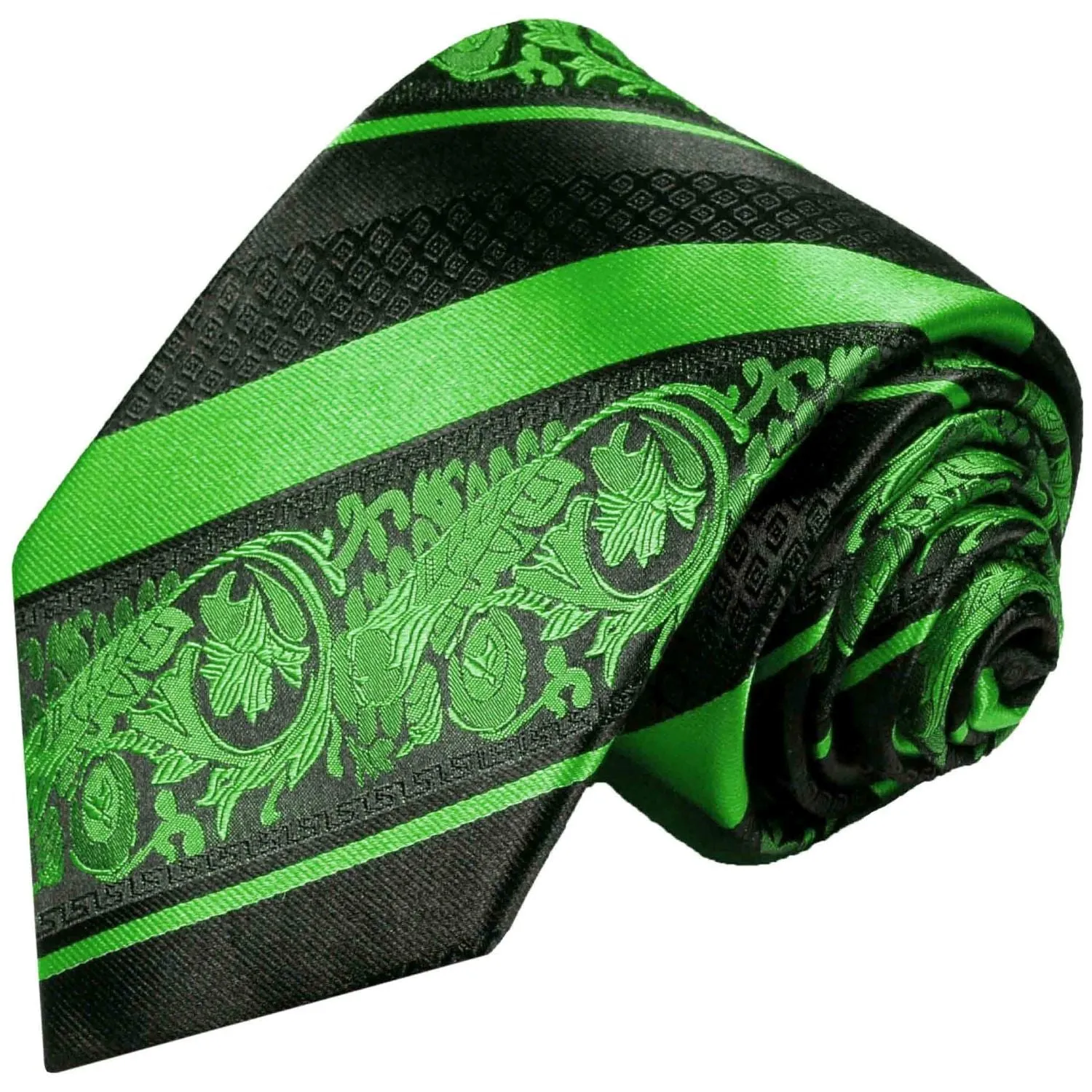 Green and Black Silk Necktie by Paul Malone