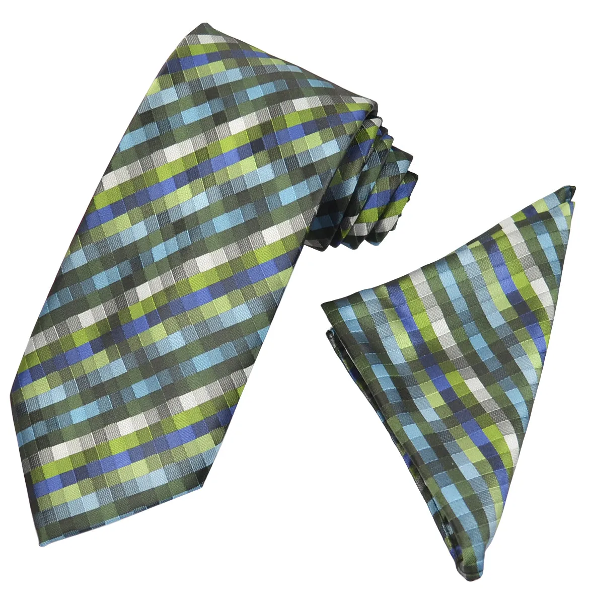 Green Diamond Patterned Men's Necktie
