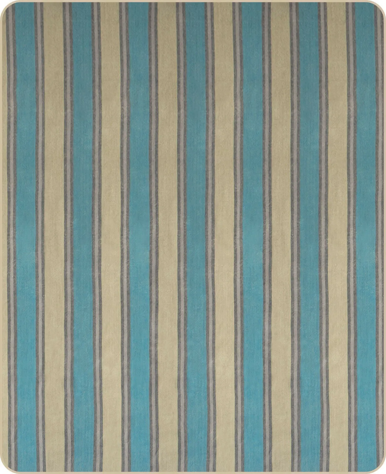 Guayzimi - Baby Alpaca Wool Throw Blanket / Sofa Cover - Queen 95" x 67" - cream turquoise stripes pattern