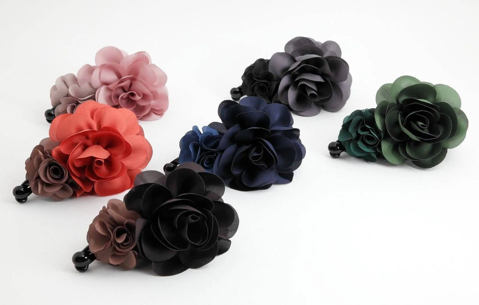 Handmade Two Flower Banana Hair Clip Decorated Flower Hair Clip Women Hair Accessories