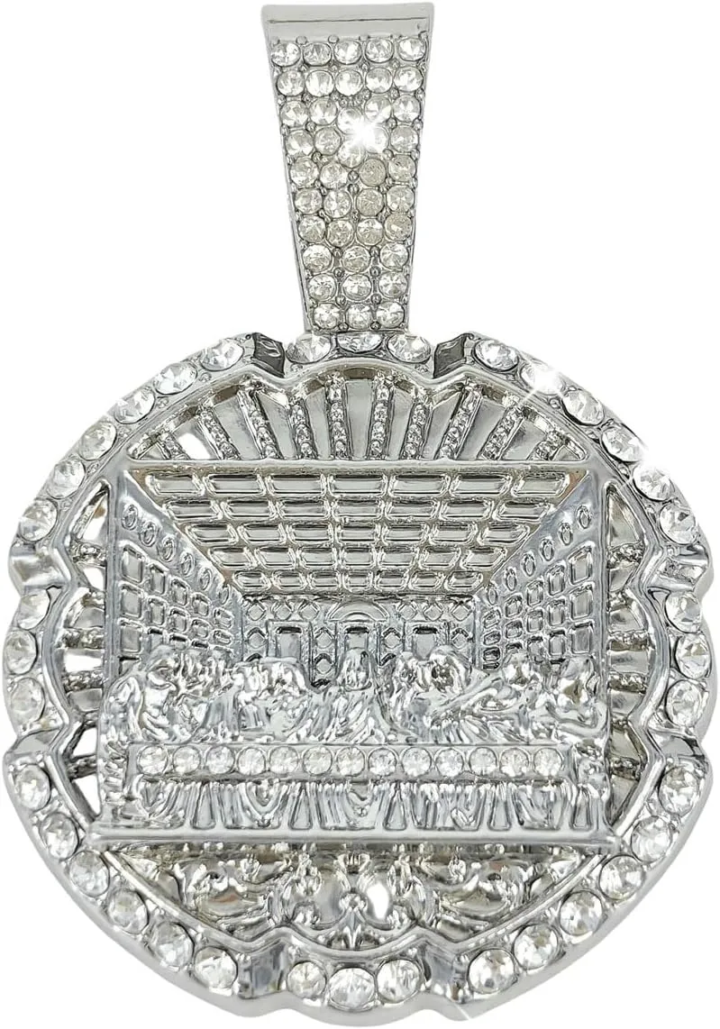 Hip-hop Cuban Chain, Rhinestone Pendant Necklace Jewelry For Men??Men's Fashion Jewelry??Women's Jewelry