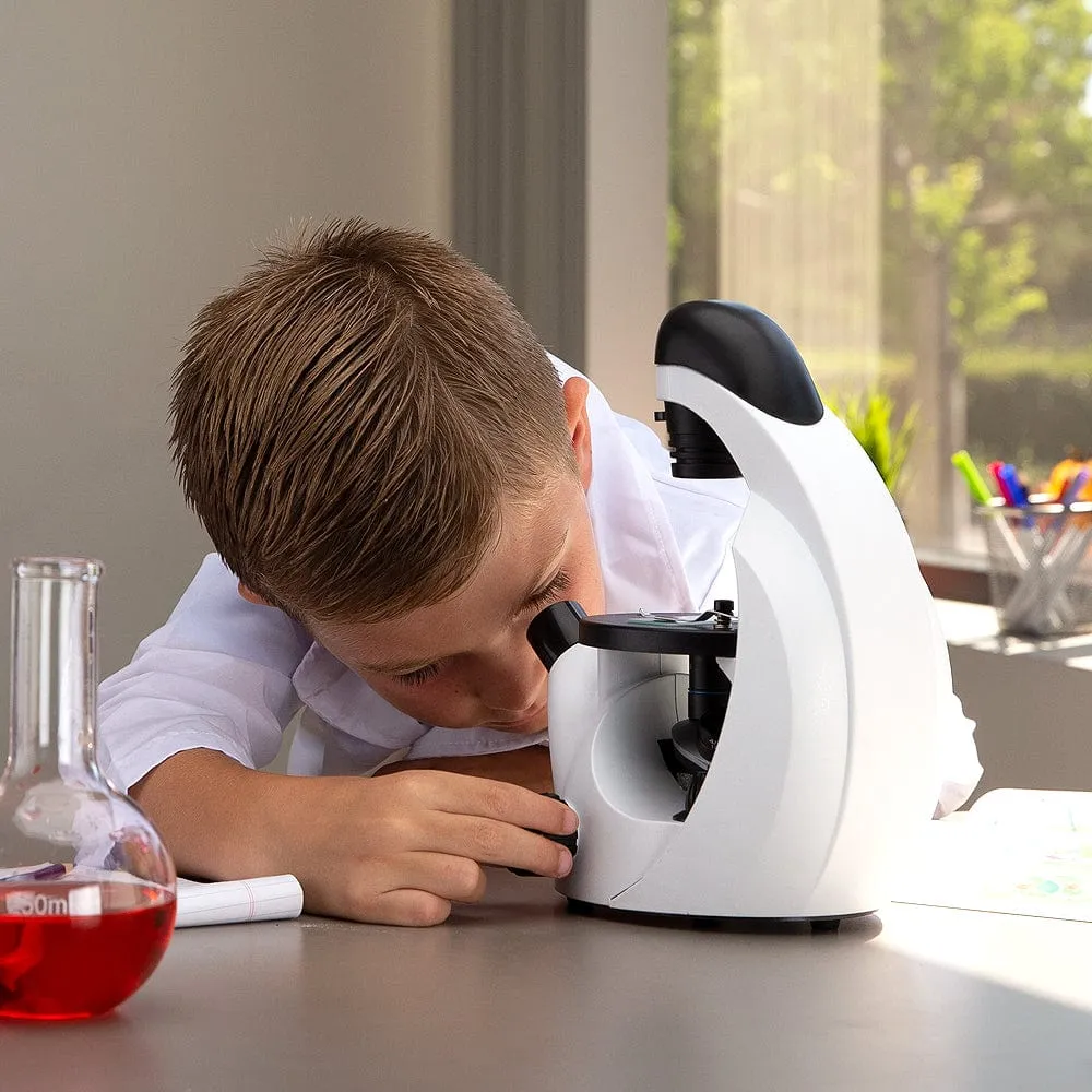 IQCrew By AmScope IN50 Series Inverted Compound Microscope 40X-500X Magnification with Digital Camera, Kid's Friendly Software and Introductory Insect Exploration Kit
