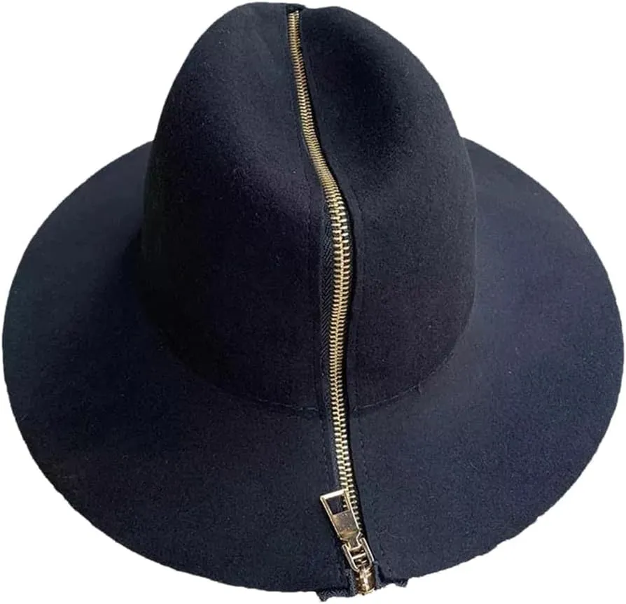 Ladies Wool Fedoras Flat Top Cap Unisex French Elegant Hat Jazz Cap Wide Brim Fedoras Flat