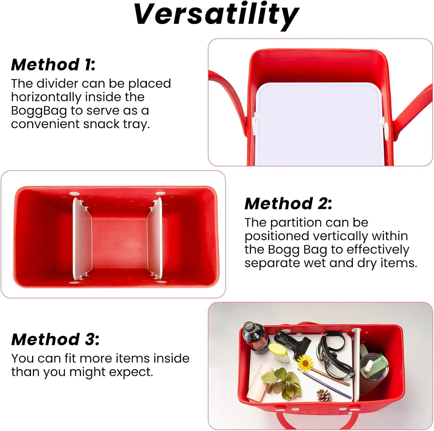 LBF 2Pcs Divider Compatible with Bogg Bag Accessories Organizer XL Inserts Beach Bag Accessories