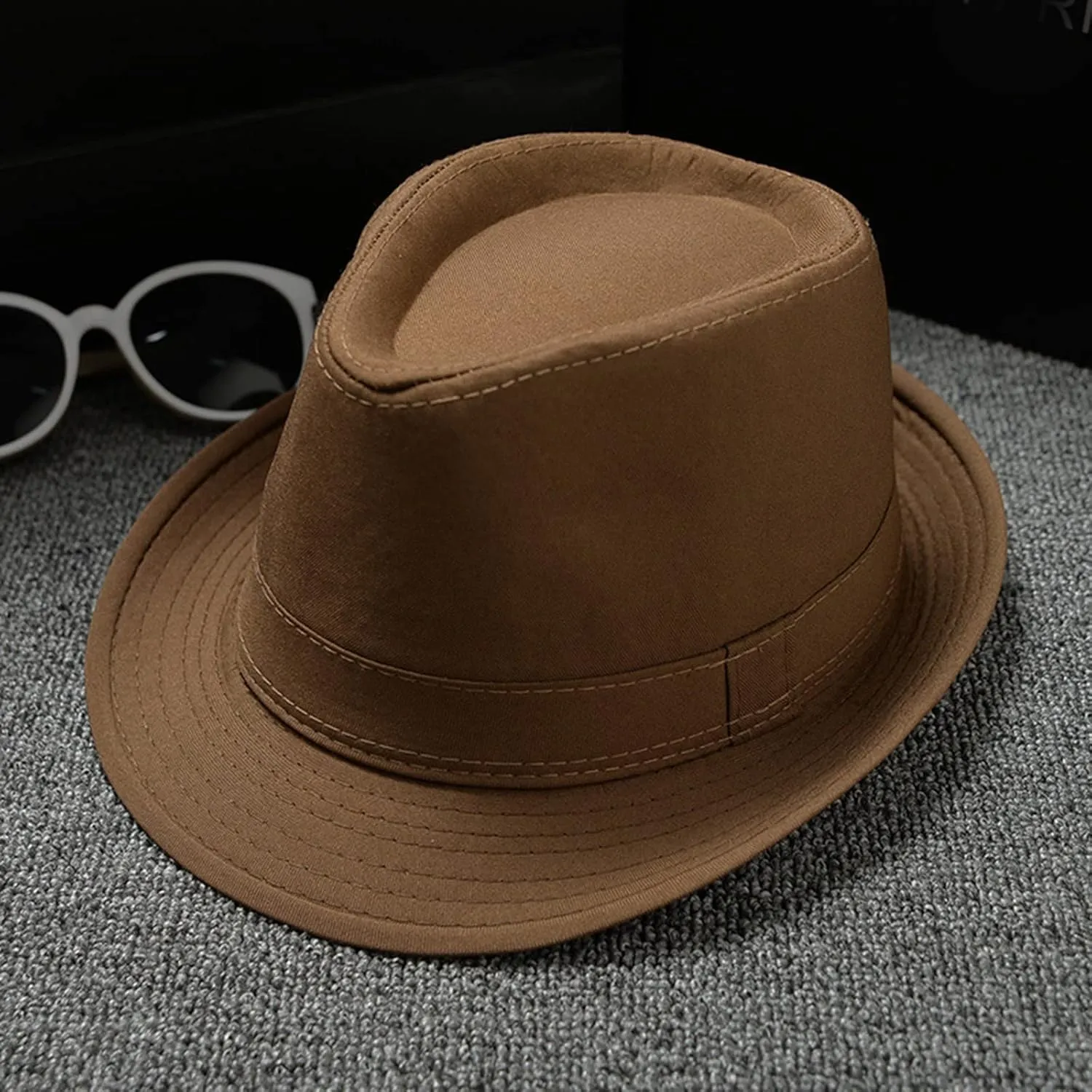 Mens 1920s Fedora Hat Men Classic 20s Black Hats Jazz Cap for Women Jazz Retro Dress Fedora Hat