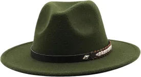 Men's Vintage Wide Brim Fedora Hats for Women Men Panama Jazz Hat Unisex Classic Cap for Party Wedding Church