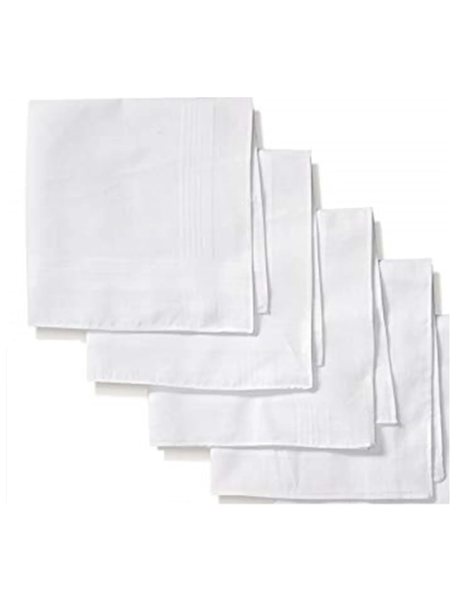Men's White 100% Cotton Soft Finish Handkerchiefs