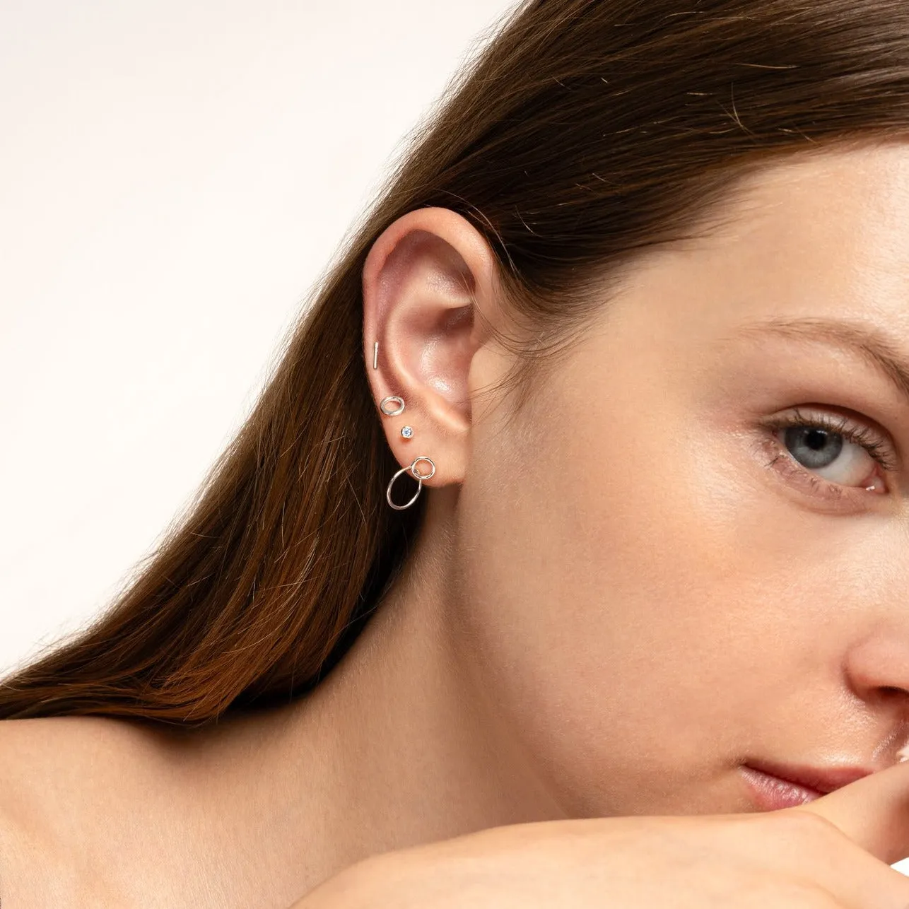 Mini Open Circle Stud Earrings