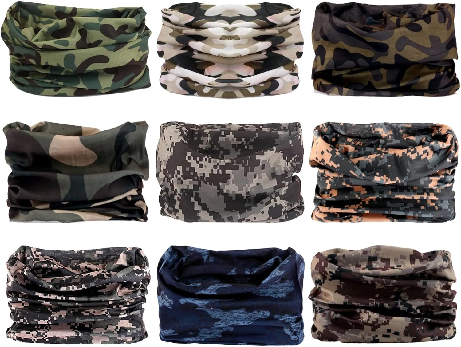 Neck Gaiter for Men Women Headwear Bandana Head Wrap Face Scarf Mask Cover Warmer Balaclava-Seamless & Versatile