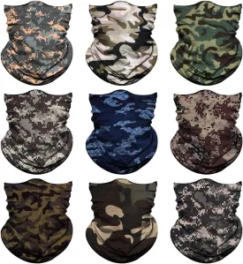 Neck Gaiter for Men Women Headwear Bandana Head Wrap Face Scarf Mask Cover Warmer Balaclava-Seamless & Versatile