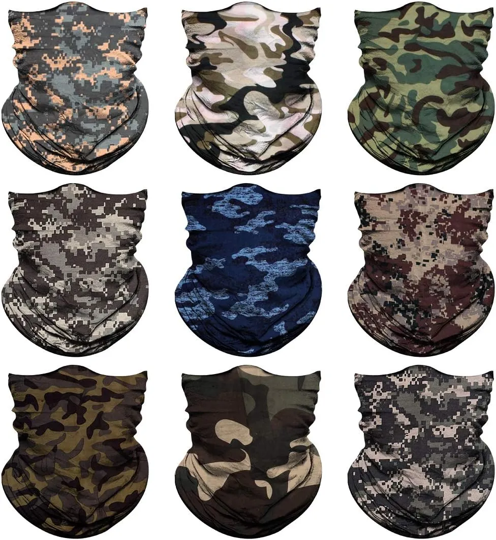 Neck Gaiter for Men Women Headwear Bandana Head Wrap Face Scarf Mask Cover Warmer Balaclava-Seamless & Versatile