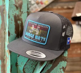 New 2021 Jobes Cap- All Grey Texas Hat Benders Turquoise patch