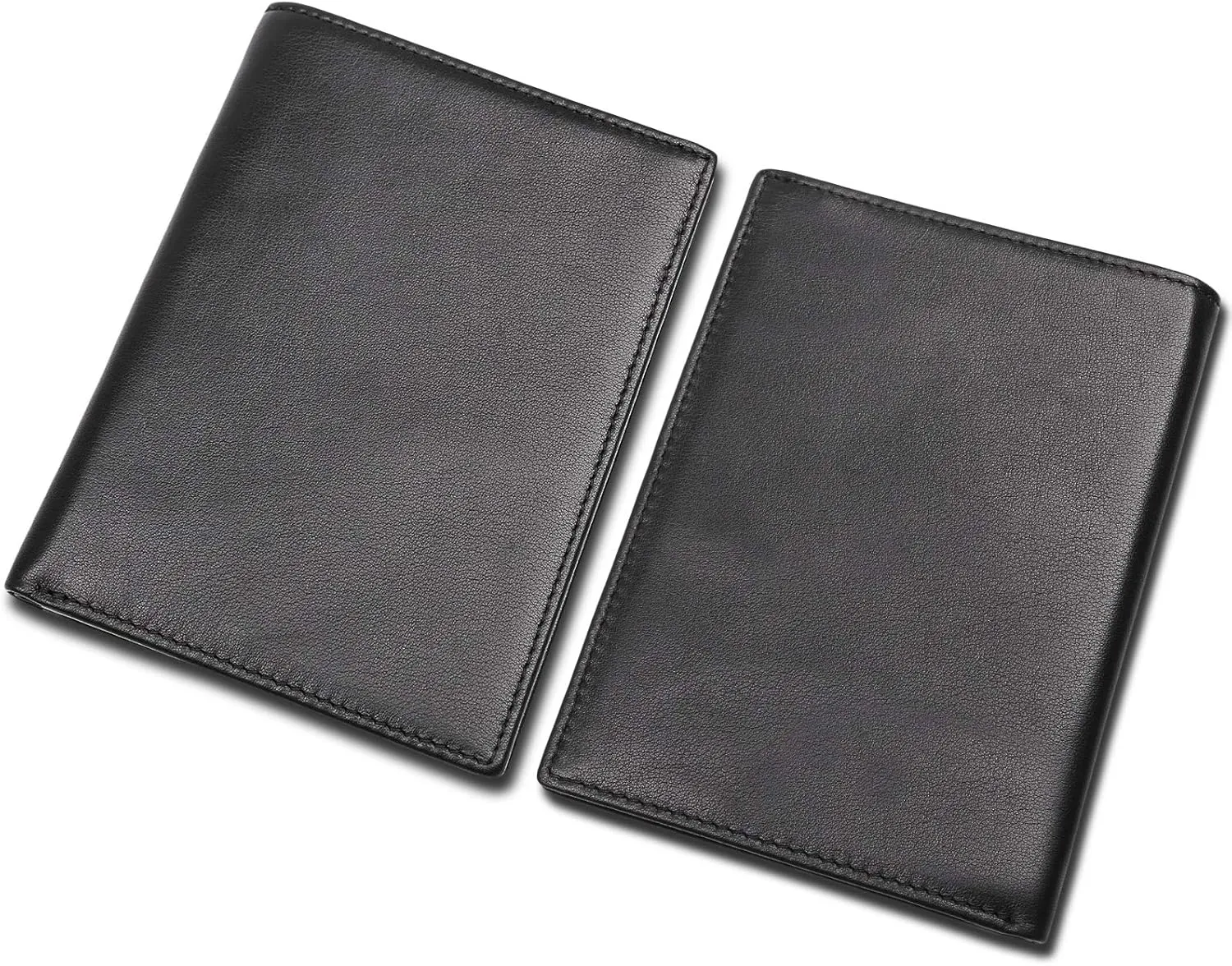 Polare RFID Blocking Napa Leather Passport Holder Travel Wallet For Men and Women (Black)
