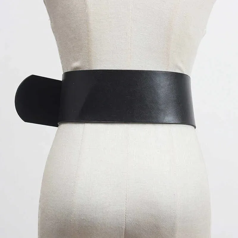 Pre Order:  Vegan Leather Big Buckle Wide Belt