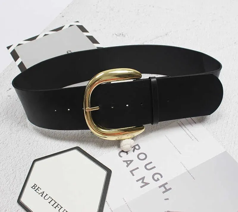 Pre Order:  Vegan Leather Big Buckle Wide Belt
