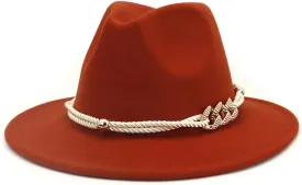 Pulcykp Fedoras Hats for Women Winter Autumn Wide Brim Panamas Felted Men Caps Jazz Hat