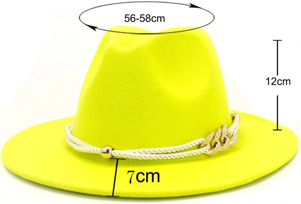 Pulcykp Fedoras Hats for Women Winter Autumn Wide Brim Panamas Felted Men Caps Jazz Hat