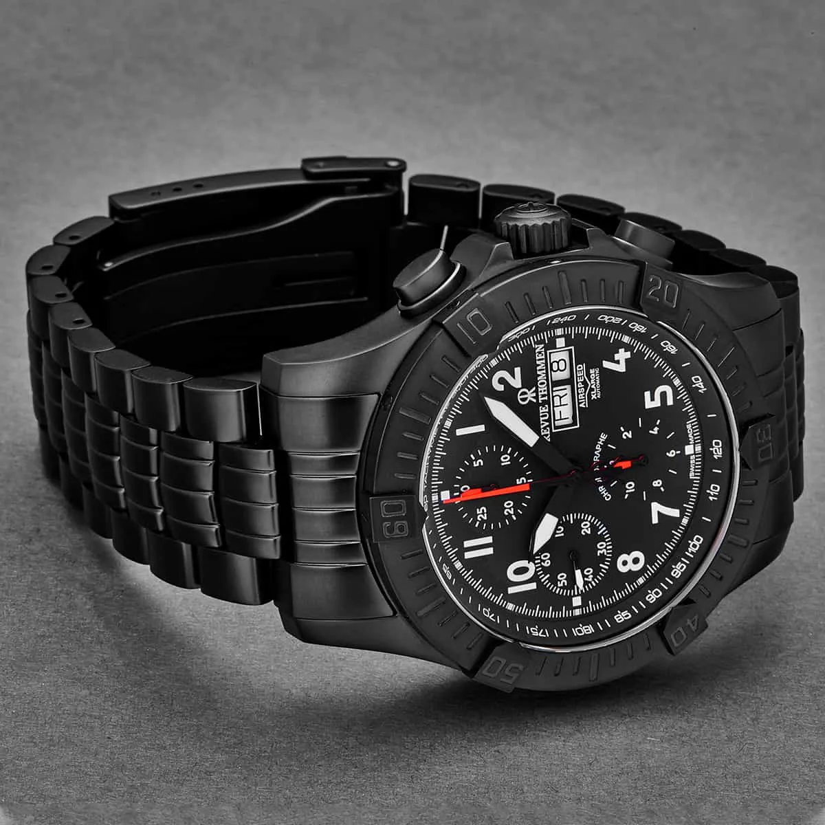 Revue Thommen Men's 16071.6174 'Air Speed' Black Dial Chronograph Day-Date Swiss Automatic Watch