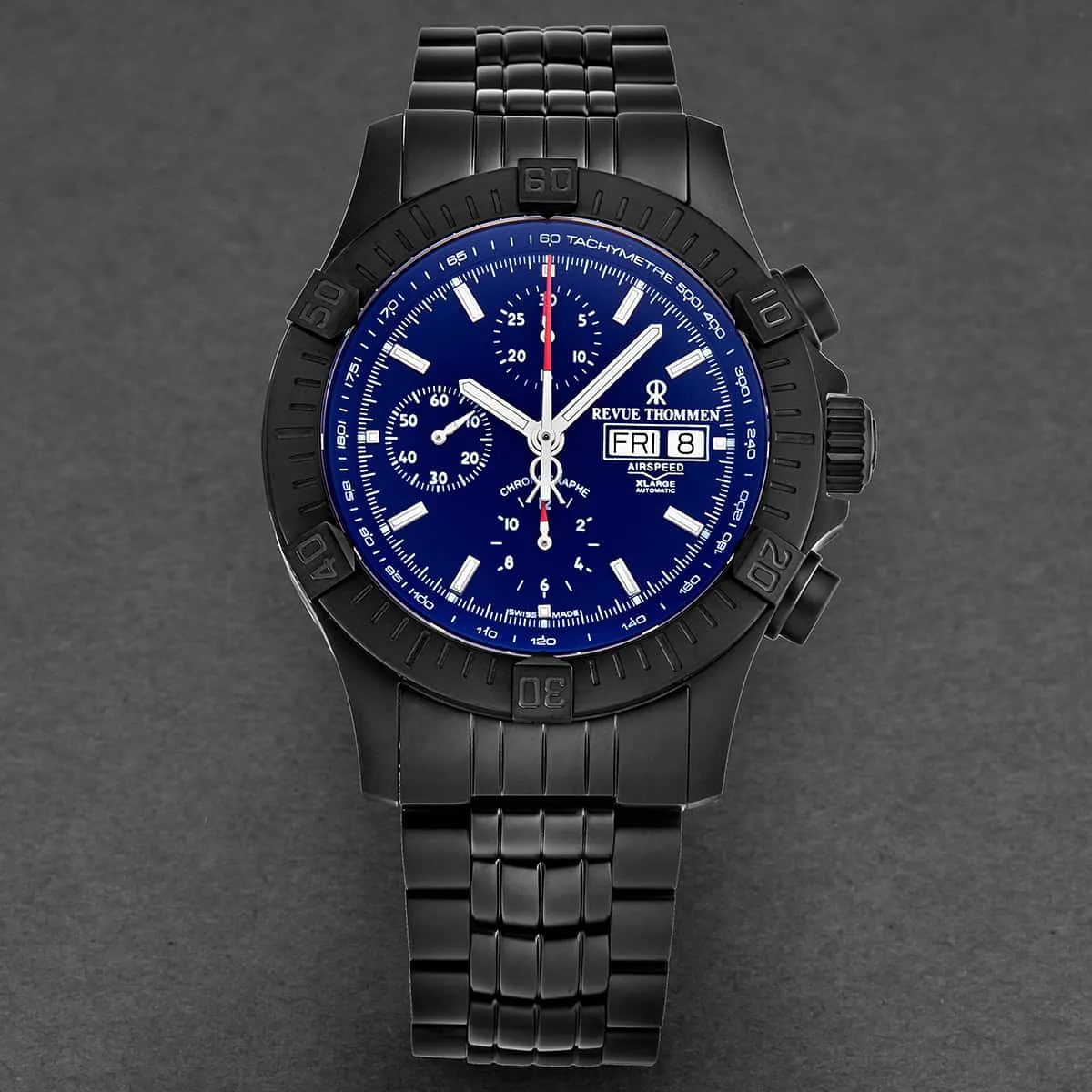 Revue Thommen Men's 16071.6176 'Air Speed' Blue Dial Chronograph Day-Date Swiss Automatic Watch